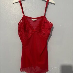 Red Lace Lingerie Slip